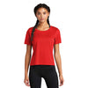 Sport-Tek Women's True Red PosiCharge Tri-Blend Wicking Draft Crop Tee