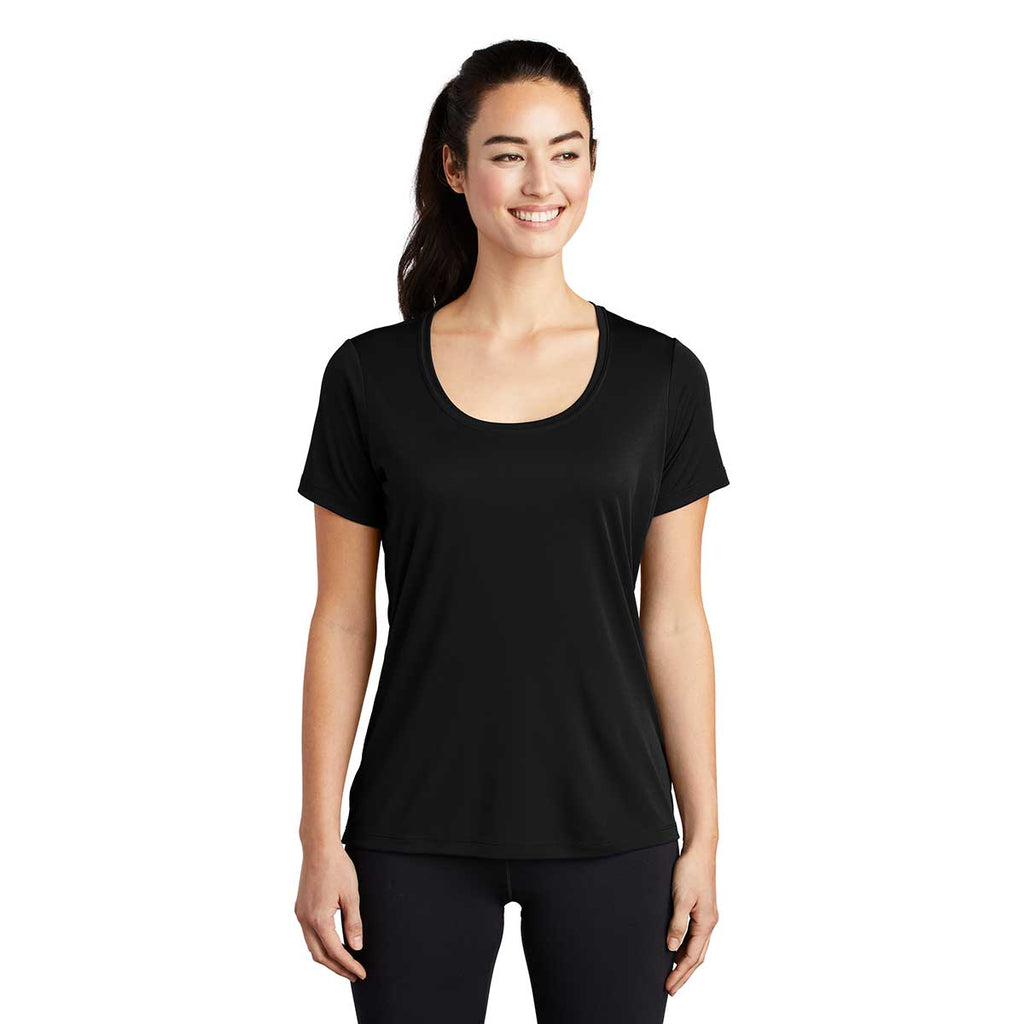 Sport-Tek Women's Black Posi-UV Pro Scoop Neck Tee