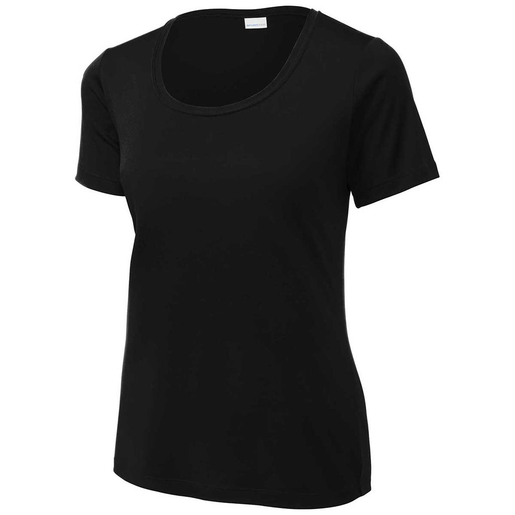 Sport-Tek Women's Black Posi-UV Pro Scoop Neck Tee