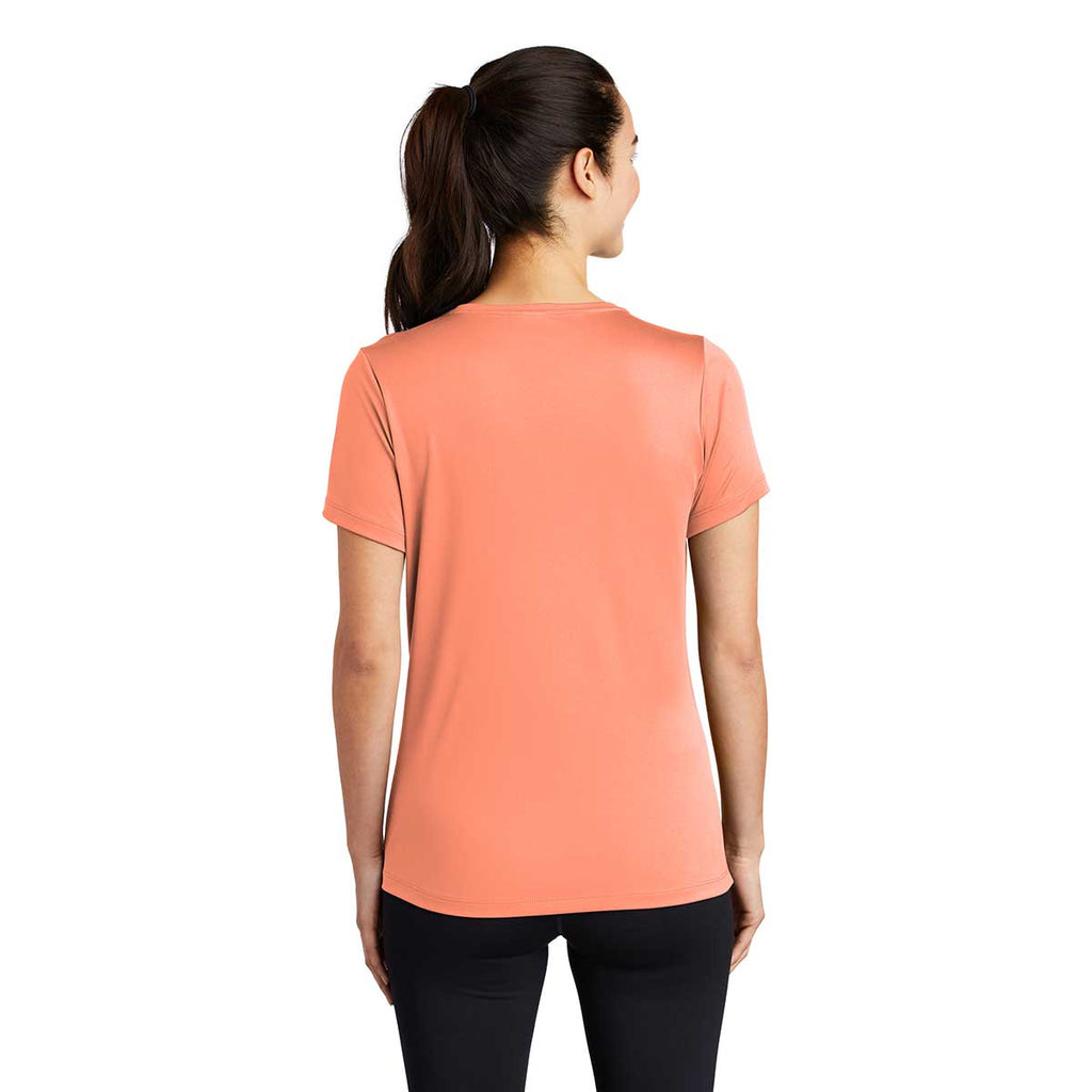 Sport-Tek Women's Soft Coral Posi-UV Pro Scoop Neck Tee