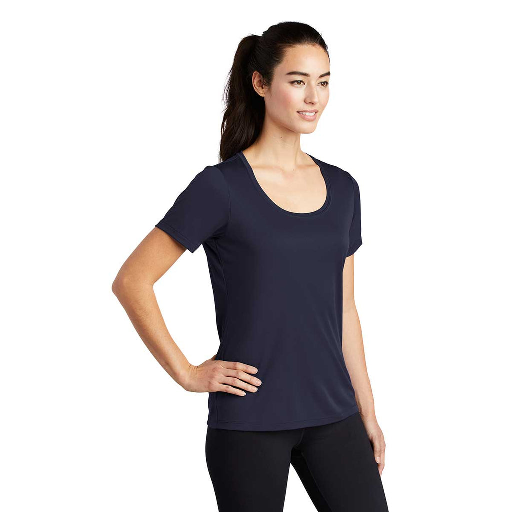 Sport-Tek Women's True Navy Posi-UV Pro Scoop Neck Tee