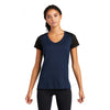 Sport-Tek Women's Dark Royal Heather/Black Endeavor Short Sleeve Tee