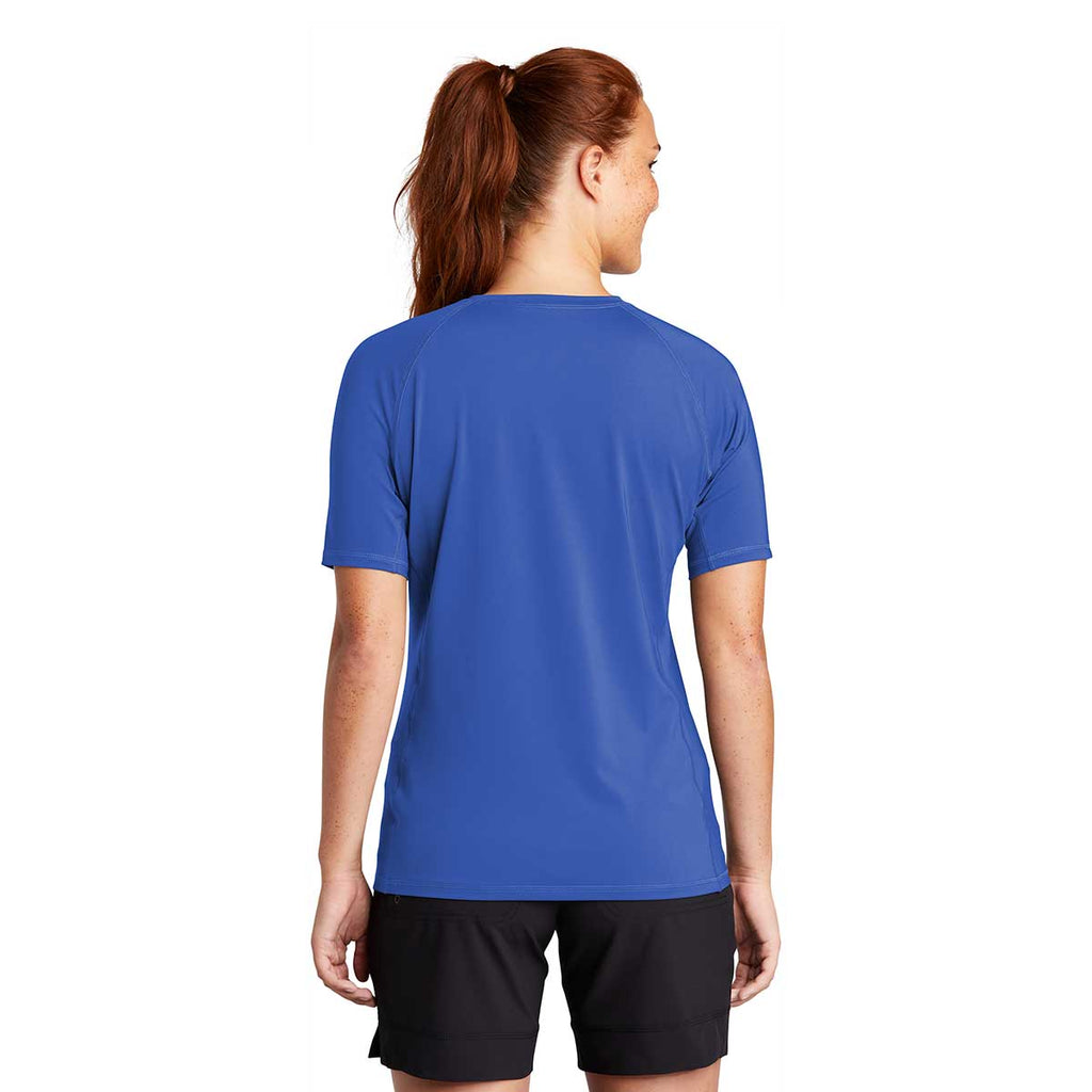 Sport-Tek Women's True Royal Short Sleeve Rashguard Tee