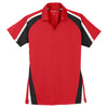 Sport-Tek Women's True Red/Black/White Tricolor Micropique Sport-Wick Polo