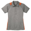 Sport-Tek Women's Vintage Heather/Deep Orange Heather Colorblock Contender Polo