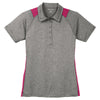 Sport-Tek Women's Vintage Heather/Pink Raspberry Heather Colorblock Contender Polo