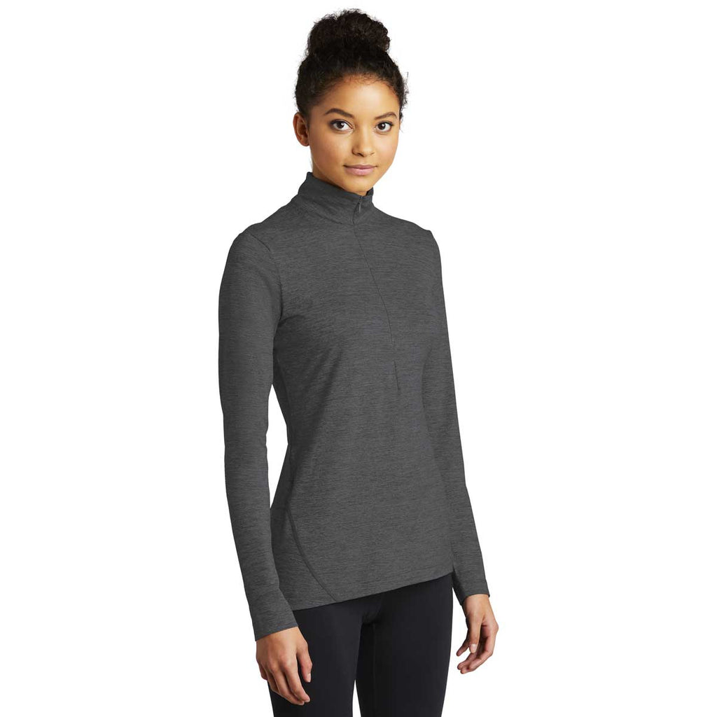 Sport-Tek Women's Graphite Heather Exchange 1.5 Long Sleeve Half Zip