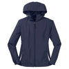 Sport-Tek Women's True Navy/White Colorblock Hooded Raglan Jacket