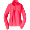 Sport-Tek Women's Hot Coral Sport-Wick Stretch 1/4-Zip Pullover