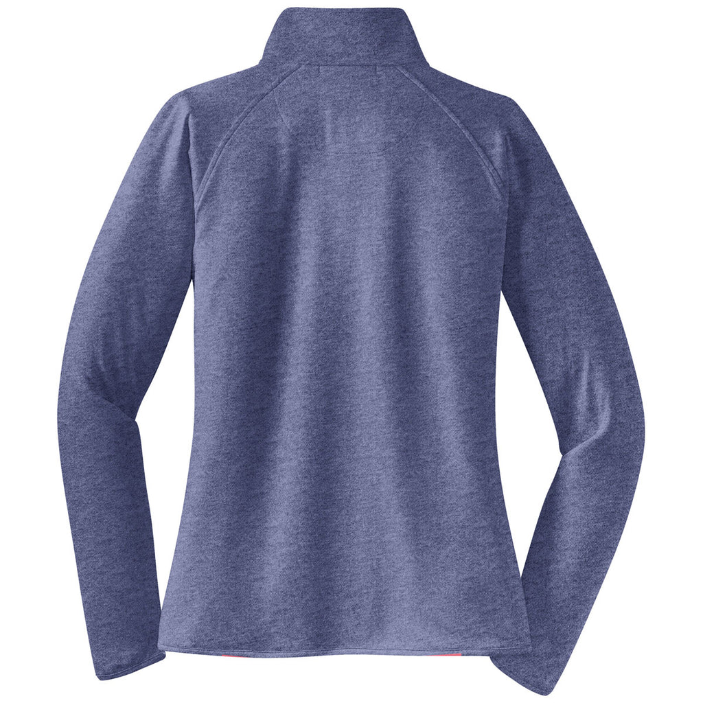 Sport-Tek Women's True Navy Heather Sport-Wick Stretch 1/4-Zip Pullover