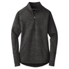 Sport-Tek Women's Black Sport-Wick Stretch Reflective Heather 1/2-Zip Pullover