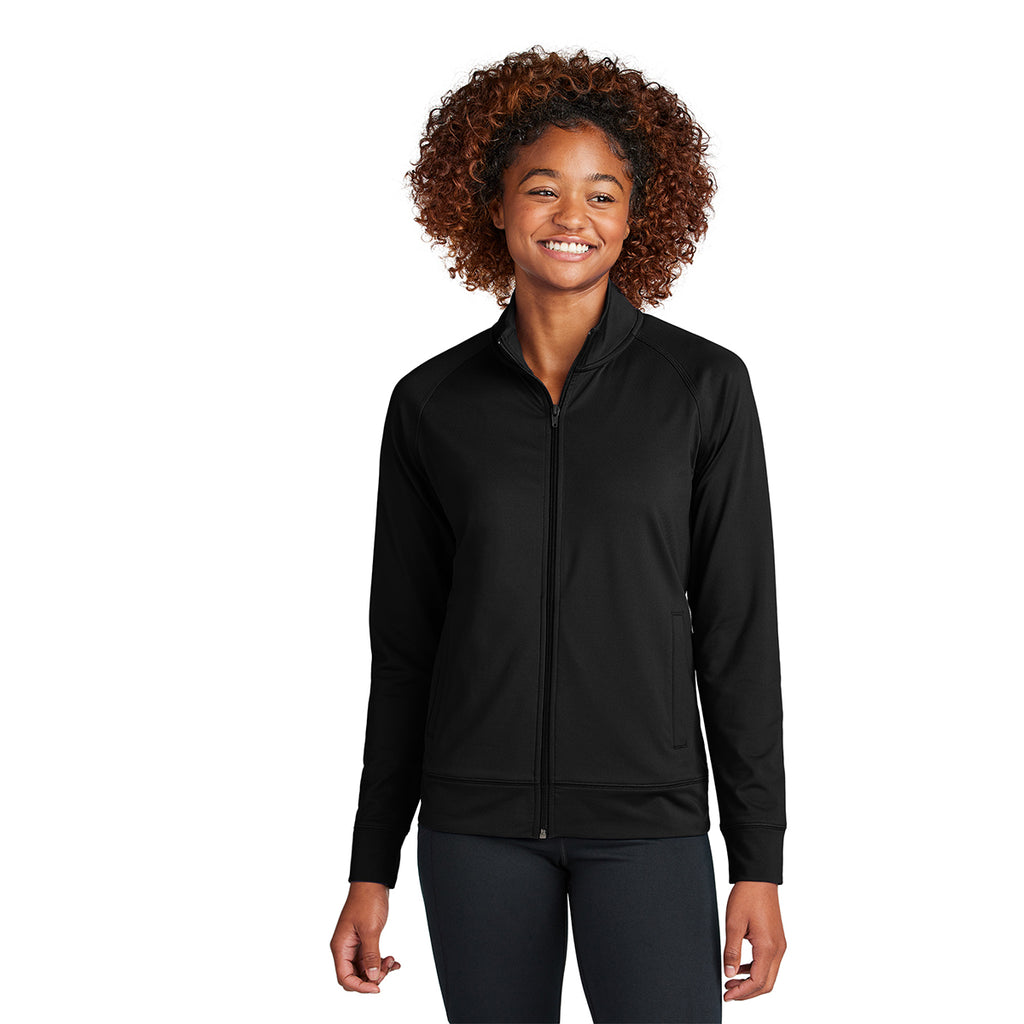 Sport-Tek Women's Black Sport-Wick Stretch Full-Zip Cadet Jacket