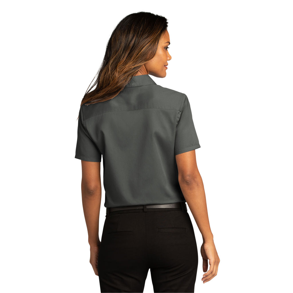 Port Authority Women's Storm Grey Short Sleeve SuperPro React Twill Shirt