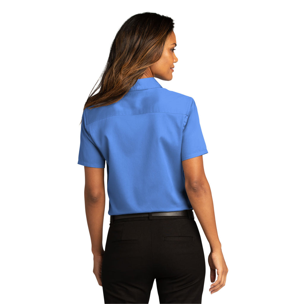 Port Authority Women's Ultramarine Blue Short Sleeve SuperPro React Twill Shirt