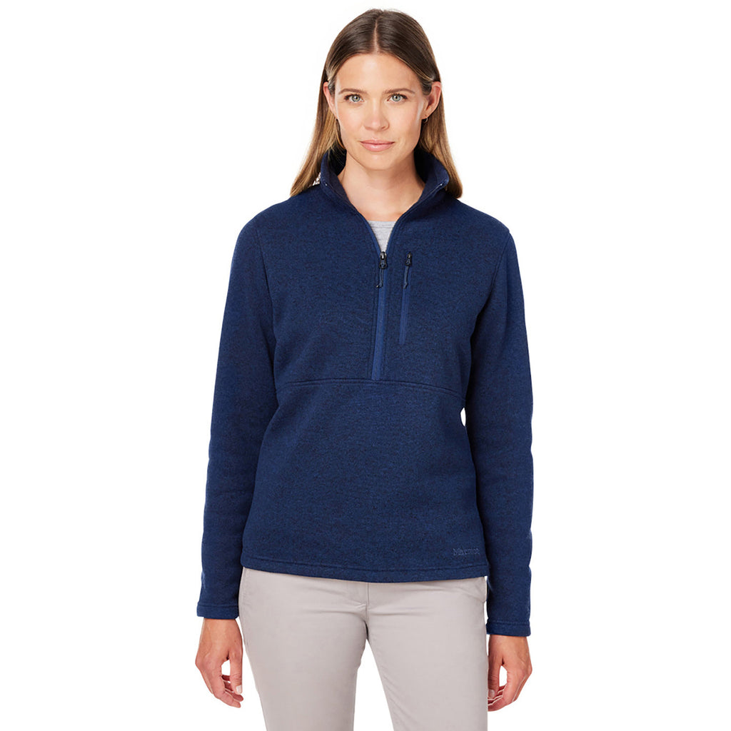 Marmot Women's Artic Navy Dropline 1/2 Zip Sweater Fleece Jacket