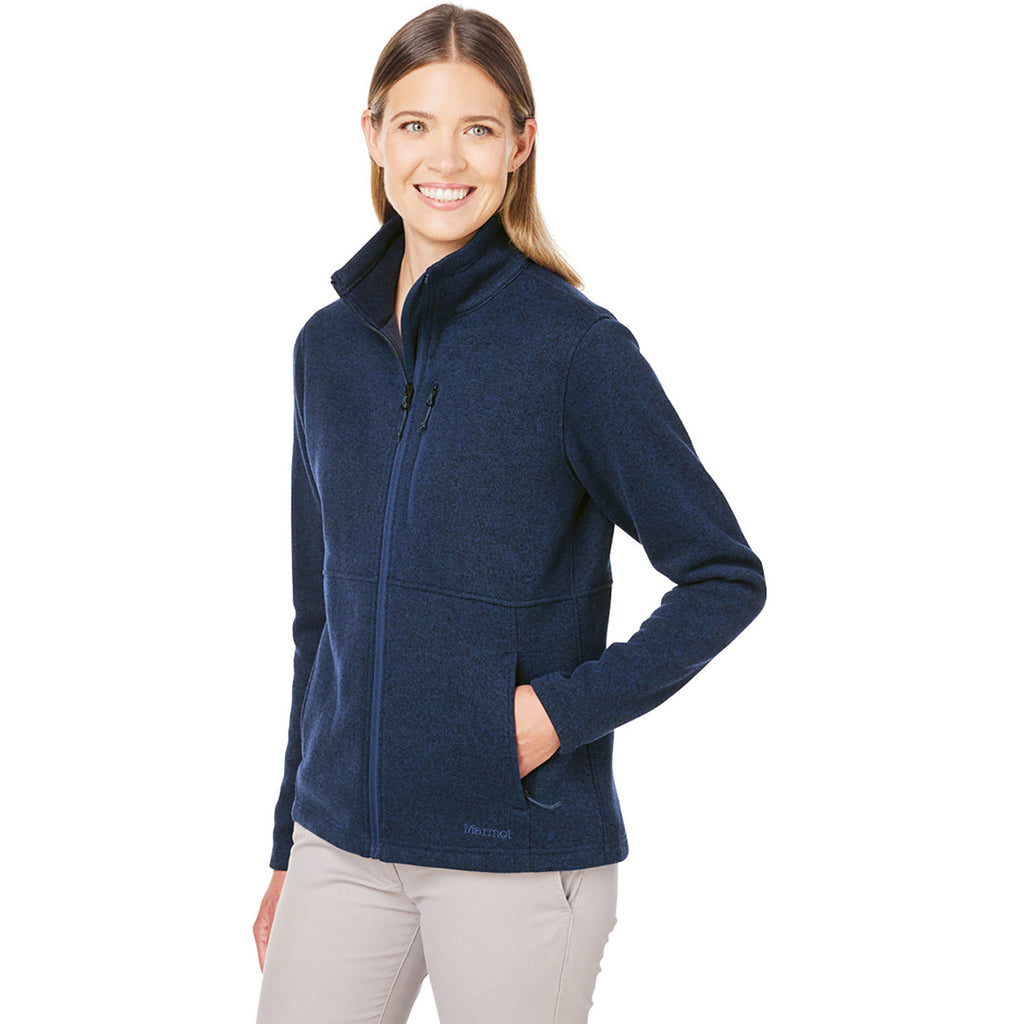 Marmot Women's Artic Navy Dropline Sweater Fleece Jacket