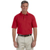 Harriton Men's Red 6 oz. Ringspun Cotton Pique Short-Sleeve Polo