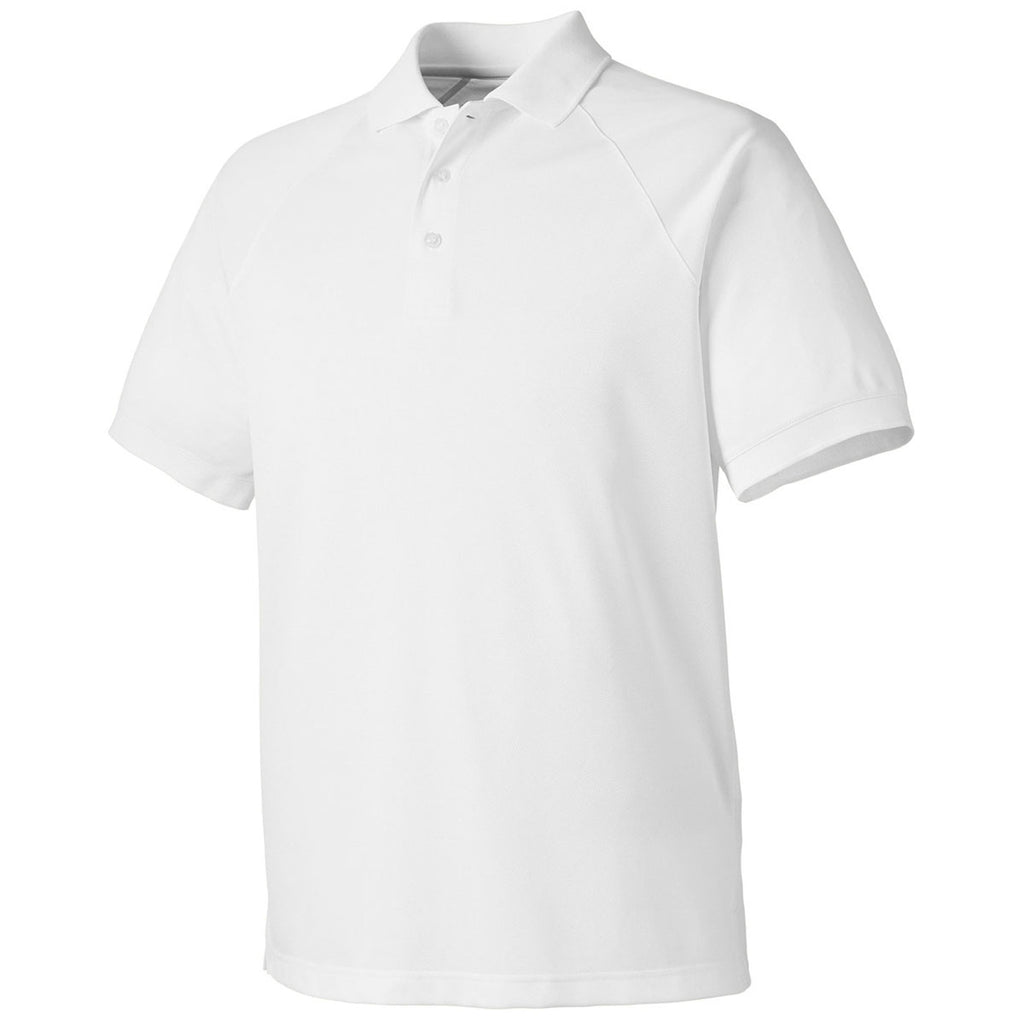 Harriton Men's White Charge Snag and Soil Protect Polo