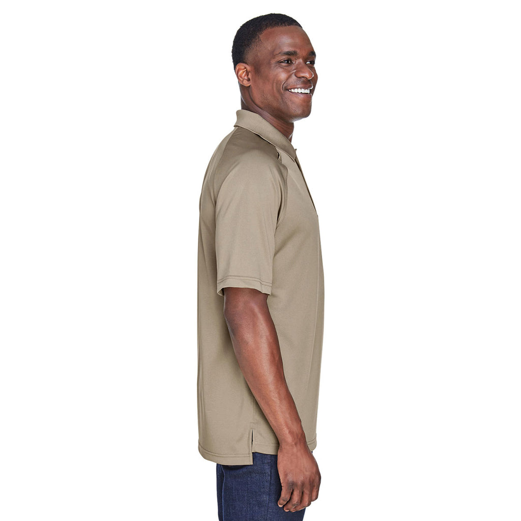 Harriton Men's Desert Khaki Tactical Performannce Polo