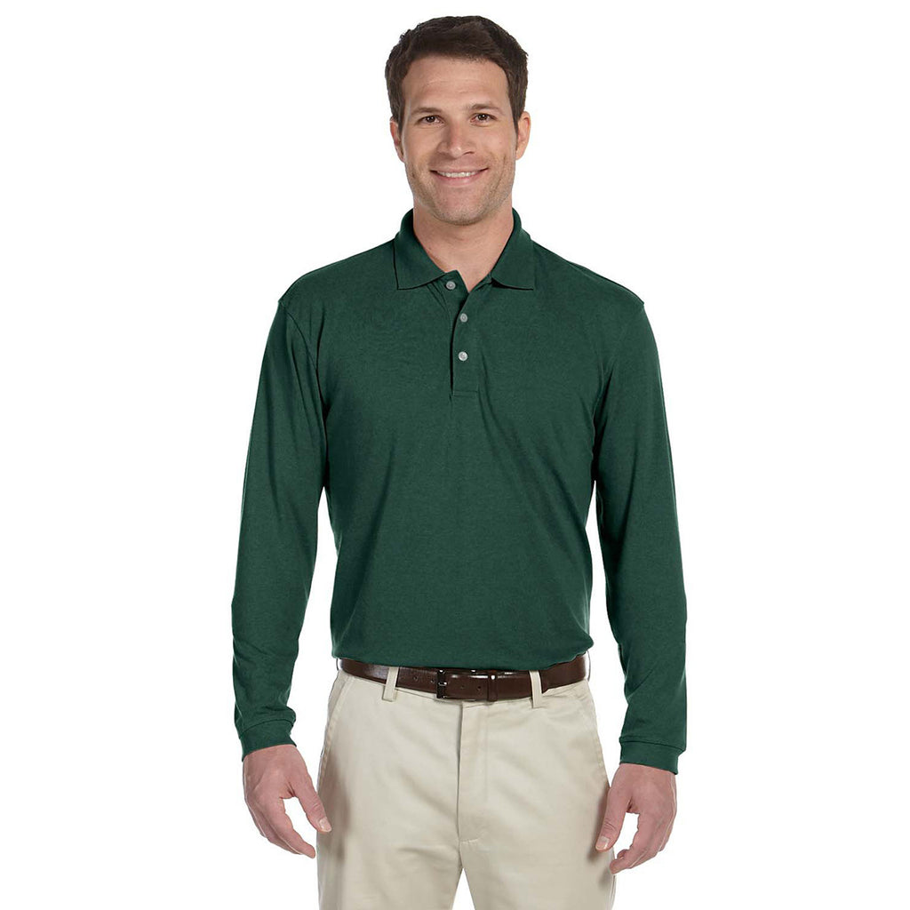 Harriton Men's Hunter 5.6 oz. Easy Blend Long-Sleeve Polo