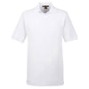 Harriton Men's White 5.6 oz. Easy Blend Polo with Pocket