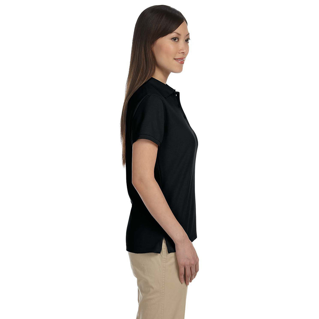 Harriton Women's Black 5 oz. Blend-Tek Polo