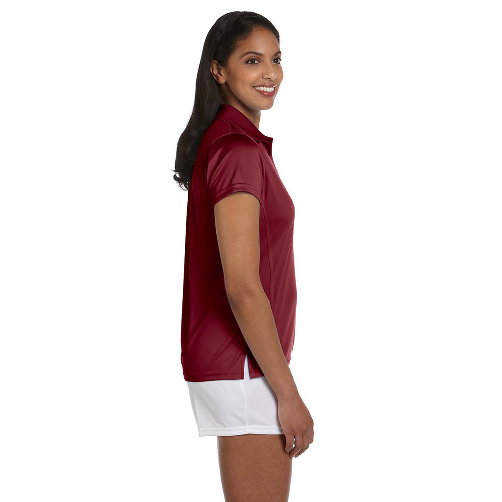 Harriton Women's Maroon 4 oz. Polytech Polo