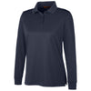 Harriton Women's Dark Navy Advantage Snag Protection Plus Long Sleeve Polo