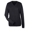 Harriton Women's Black Pilbloc V-Neck Sweater