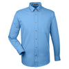 Harriton Men's Light College Blue Easy Blend Long-Sleeve Twill Shirt with Stain-Release