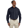 Harriton Men's Navy 3.1 oz. Essential Poplin