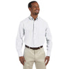 Harriton Men's White 3.1 oz. Essential Poplin