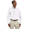 Harriton Men's White Tall 3.1 oz. Essential Poplin