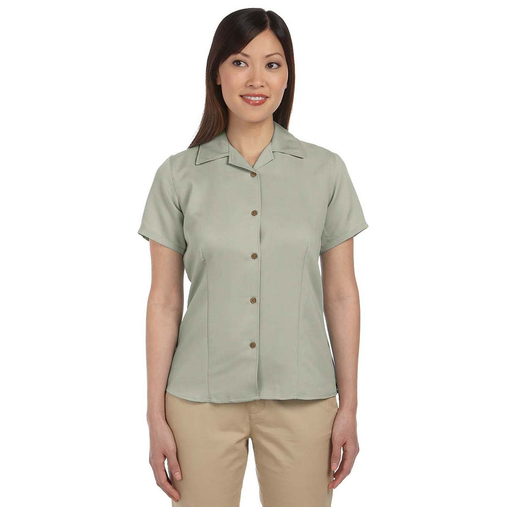 Harriton Women's Green Mist Bahama Cord Camp Shirt