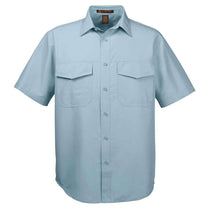 Harriton Men's Cloud Blue Key West Short-Sleeve Performance Staff Shirt