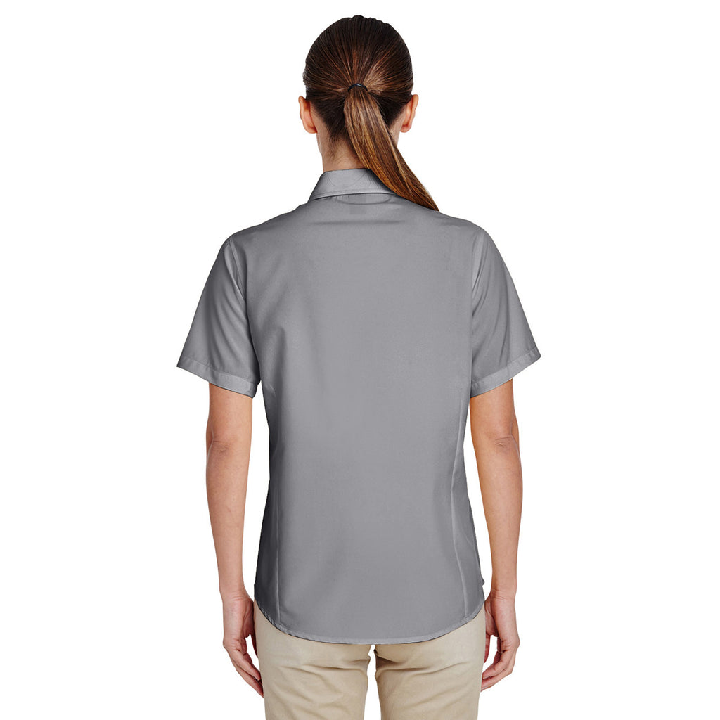 Harriton Women's Dark Grey Paradise Short-Sleeve Performance Shirt