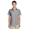 Harriton Women's Dark Grey Paradise Short-Sleeve Performance Shirt