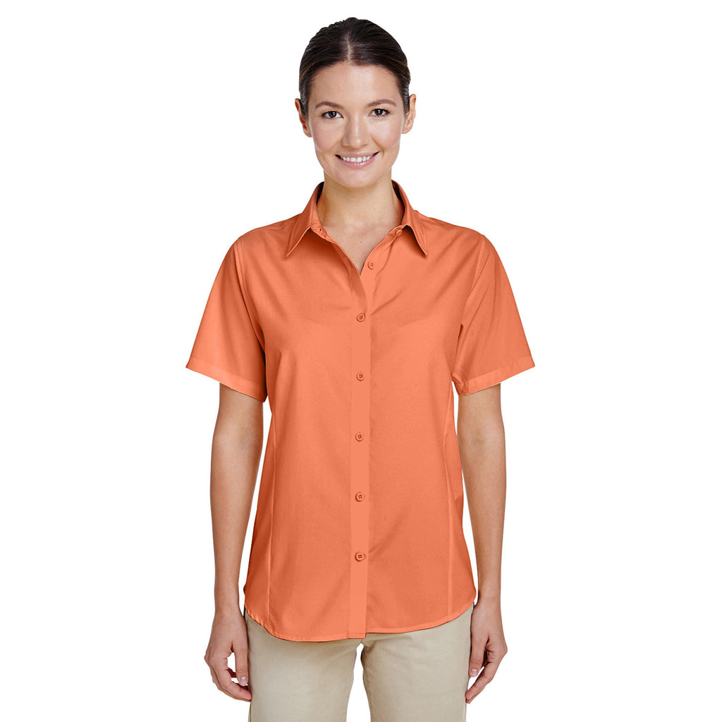 Harriton Women's Nectarine Paradise Short-Sleeve Performance Shirt