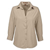 Harriton Women's Khaki Paradise 3/4-Sleeve Performance Shirt