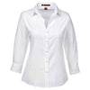 Harriton Women's White Paradise 3/4-Sleeve Performance Shirt