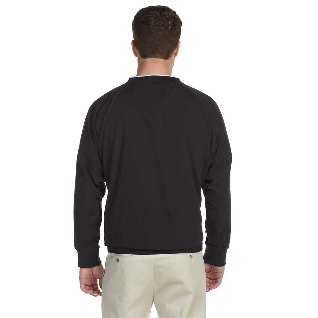 Harriton Men's Black/White Microfiber Wind Shirt