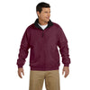 Harriton Men's Maroon/Black Fleece-Lined Nylon Jacket