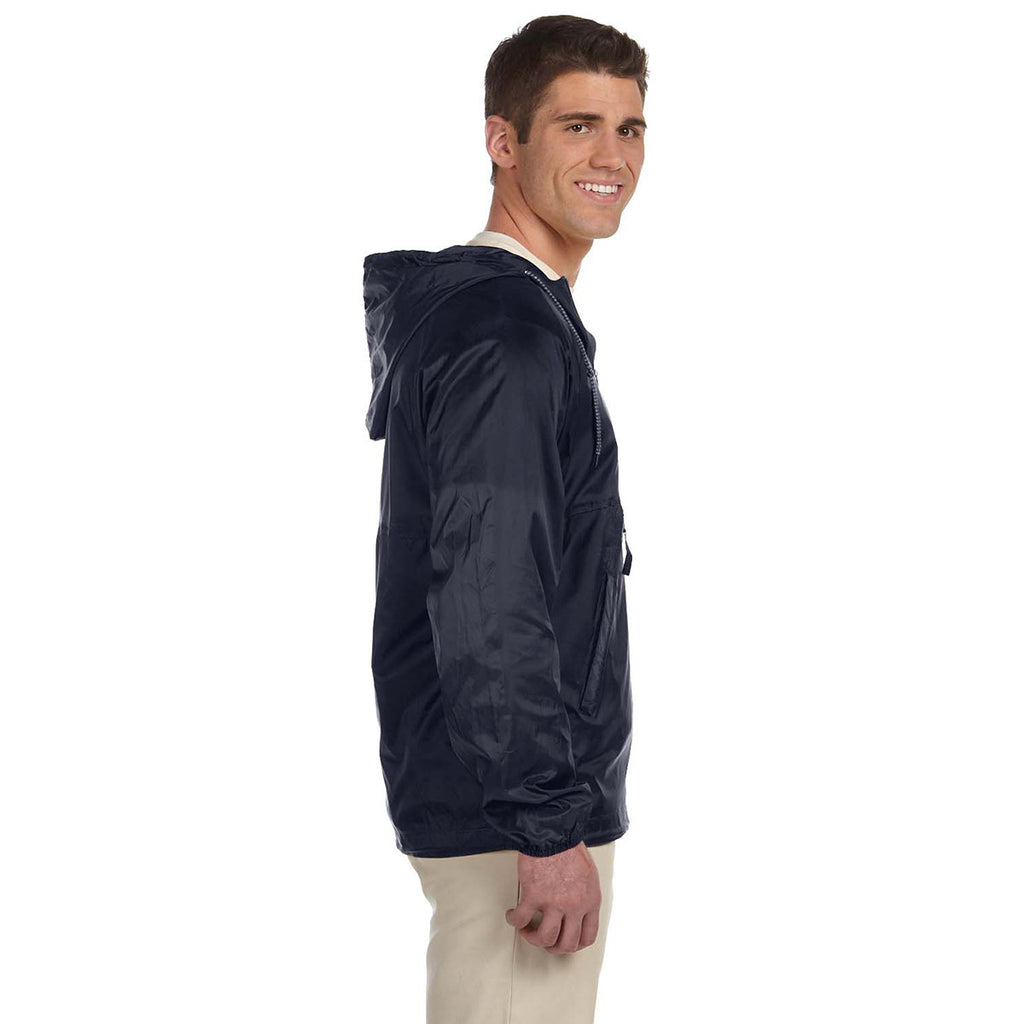 Harriton Men's Navy Packable Nylon Jacket