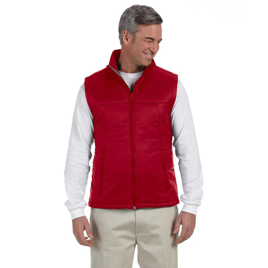 Harriton Men's Red Essential Polyfill Vest