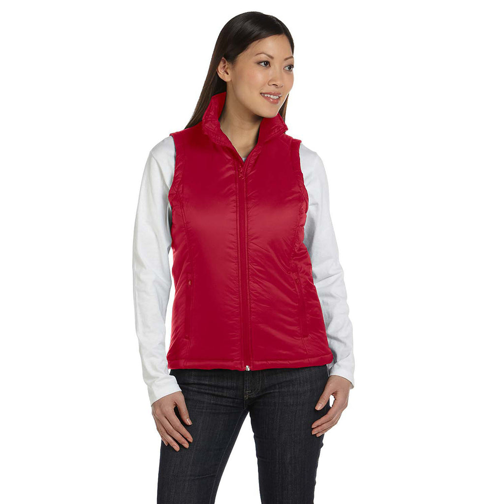 Harriton Women's Red Essential Polyfill Vest