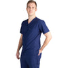 TiScrubs Men's Navy Blue Stretch Double-Pocket Scrub Top