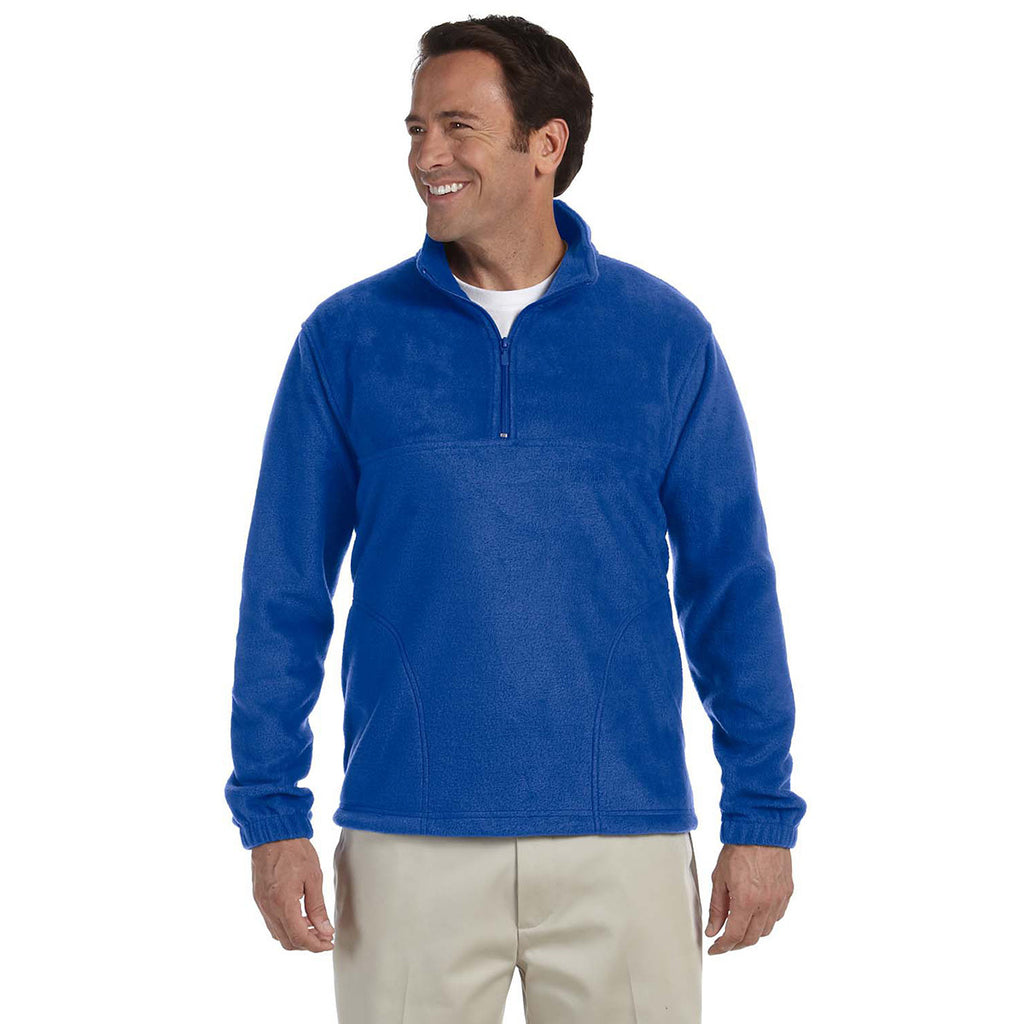 Harriton Men's True Royal 8 oz. Quarter-Zip Fleece Pullover