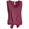 Expert Women's Maroon American Moca Tie Front Tank