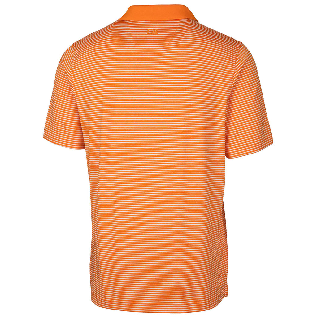 Cutter & Buck Men's Orange Burst Forge Polo Tonal Stripe