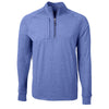 Cutter & Buck Men's Tour Blue Heather Adapt Eco Knit Heather Quarter Zip